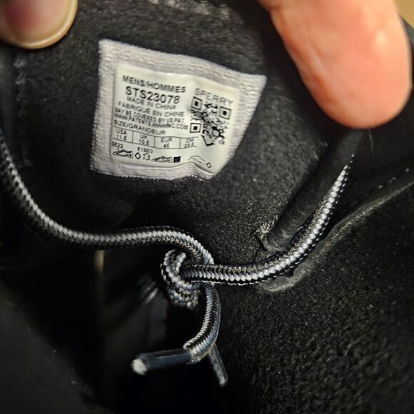 Sperry Size 11.5 M SALTWATER Black on Black Leather Duck Boots New Men's Shoes - Picture 7 of 10